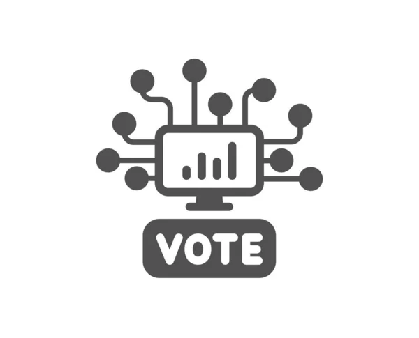 Voto Online Semplice Icona Segno Voto Internet Simbolo Delle Elezioni — Vettoriale Stock
