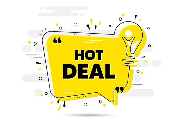 Hot Deal Text Yellow Idea Chat Bubble Background Special Offer — Stock Vector