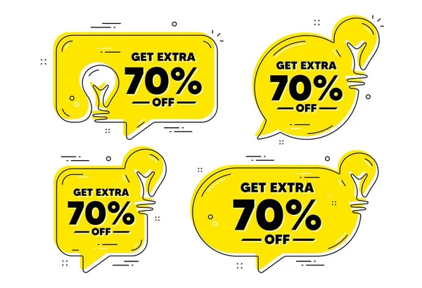 Obtener Extra Por Ciento Descuento Venta Idea Burbujas Chat Amarillo — Vector de stock