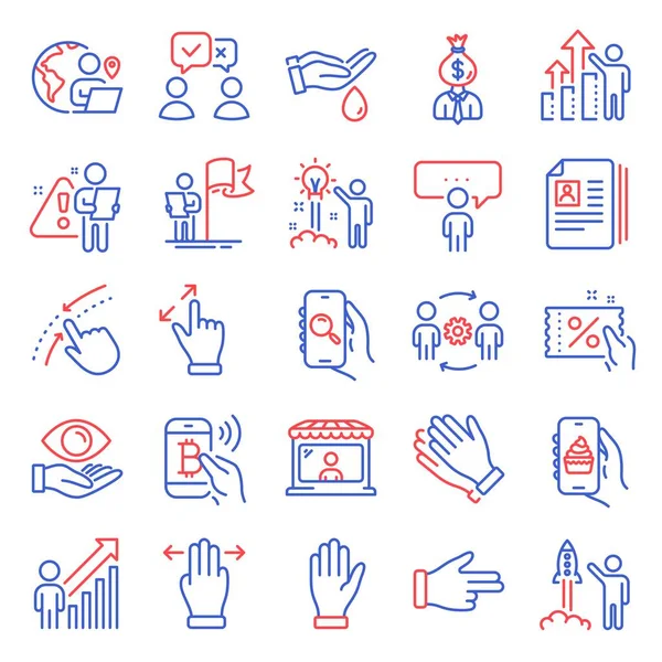 Люди Устанавливают Иконки Включена Иконка Народное Голосование Лидерство Знаки Креативной — стоковый вектор