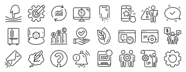Set Von Technologie Symbolen Wie Diagramm Seo Timer Settings Blueprint — Stockvektor