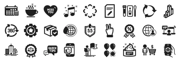 Set Simple Icons Neutral Vip Access Covid Test Icons Musical — Stock Vector