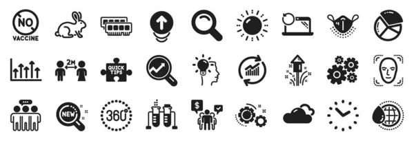 Set Von Science Symbolen Wie Ram Search Employees Group Icons — Stockvektor