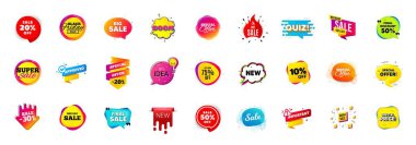 En iyi satışı yapan pankartlar. İndirimli fiyat etiketleri. Özel teklif 3D balon. Promosyon indirimi kuponları. Bilgi yarışması pankartı. En iyi indirimli satış etiketi şablonları. Reklam reklamları. Vektör