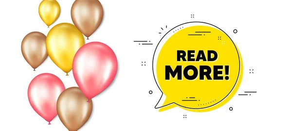 Leia Mais Texto Balões Banner Promoção Com Bolha Chat Sinal — Vetor de Stock