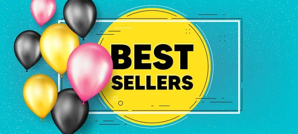 Messaggi Dei Best Seller Palloncini Cornice Banner Promozione Segno Prezzo — Vettoriale Stock