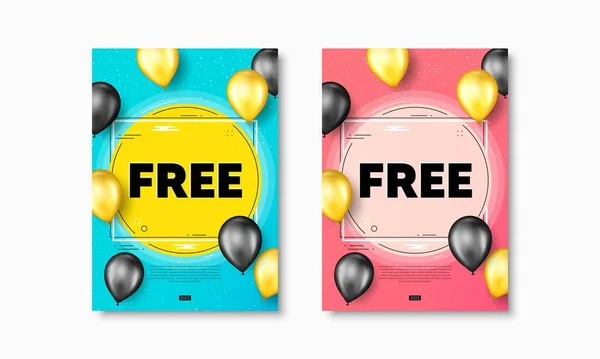 Texte Libre Affiches Prospectus Avec Couverture Réaliste Ballons Panneau Offre — Image vectorielle