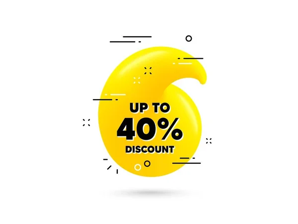Percent Discount Yellow Quotation Bubble Sale Offer Price Sign Special — Stock Vector