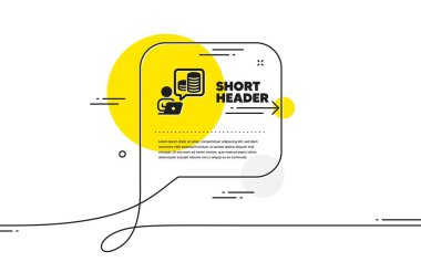 Bütçe muhasebe simgesi. Devamlı sohbet pankartı. Çevrimiçi yatırım tabelası. İnternet kredi sembolü. Sohbet mesajında bütçe muhasebe simgesi. Yorum yap ve arka planda konuş. Vektör