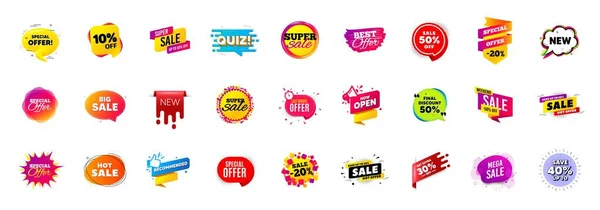 Beste Aanbiedingen Banners Korting Prijs Deal Stickers Speciale Aanbieding Zeepbel — Stockvector