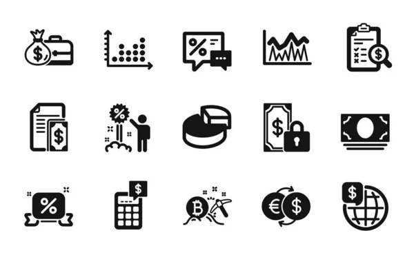 Vektor Set Von World Money Salary Investment Icons Einfaches Set — Stockvektor