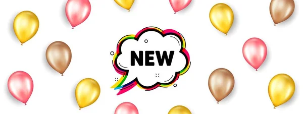 Nouvelle Bannière Bulle Bande Dessinée Bannière Publicitaire Promotionnelle Avec Ballons — Image vectorielle