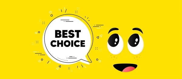 Beste Keuze Tekst Cartoon Gezicht Chat Zeepbel Achtergrond Speciale Aanbieding — Stockvector