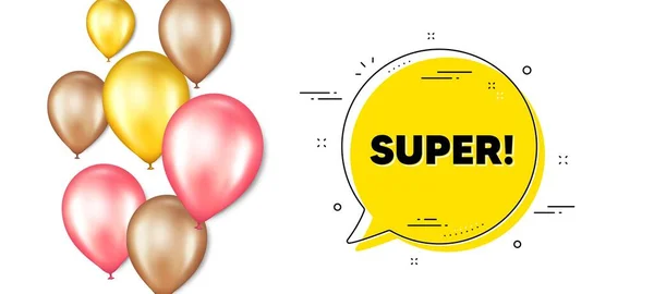 Super Tekst Baner Promocyjny Balonów Bańką Czatu Specjalny Znak Oferty — Wektor stockowy
