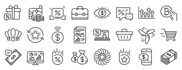 Набор Финансовых Значков Таких Корзина Покупок Доставка Магазинам Иконки Звезды — стоковый вектор