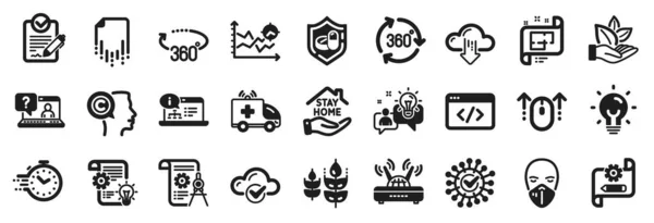 Conjunto Iconos Ciencia Como Computación Nube Seo Script Iconos Tabletas — Vector de stock