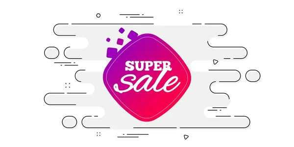 Super Uitverkoop Banner Geometrische Advertentie Banner Flow Patroon Korting Sticker — Stockvector