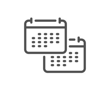 Takvim çizgisi simgesi. Yıllık planlama tabelası. Olay zamanlama simgesini değiştir. Kalite tasarım elemanı. Doğrusal biçim takvim simgesi. Düzenlenebilir felç. Vektör