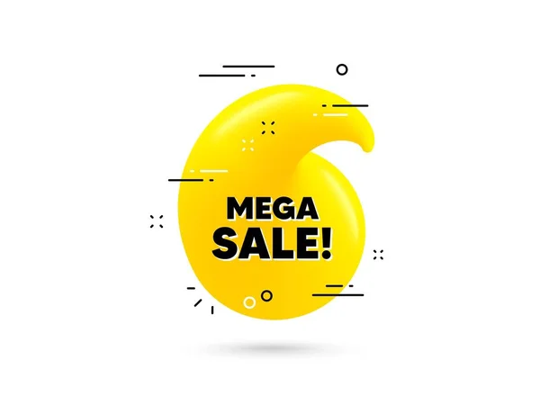 Mega Sale Text Žlutá Citační Bublina Speciální Nabídková Cena Symbol — Stockový vektor