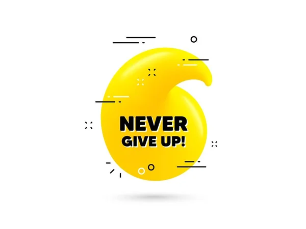 Motivasyon Alıntısından Asla Vazgeçme Sarı Alıntı Balonu Motivasyon Sloganı Lham — Stok Vektör