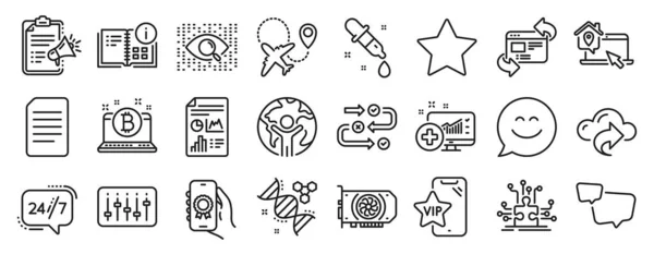 Set Icone Della Tecnologia Come Intelligenza Artificiale Business Globale Icone — Vettoriale Stock
