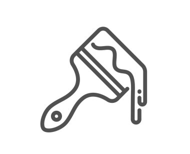 Fırça çizgisi simgesini boya. Duvar fırçası işareti. Yaratıcı resim sembolü. Kalite tasarım elemanı. Doğrusal fırça simgesi. Düzenlenebilir felç. Vektör