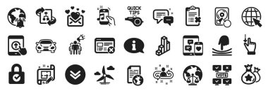 Elastik, Mimarlık planı, Çevrimiçi oy kullanma simgeleri gibi bir dizi Teknoloji simgesi. İnternet tebligatı, aşağı kaydır, internet işaretleri. Müzik telefonu, kurye, şifre şifreleme. Vektör