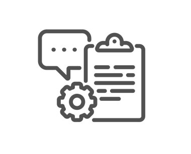 Pano belge satırı simgesi. Anlaşma belgesi. Anket kayıt sembolü. Kalite tasarım elemanı. Doğrusal biçim pano simgesi. Düzenlenebilir felç. Vektör