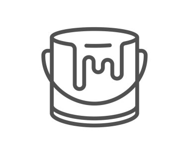 Kova çizgisi simgesini boya. Akrilik boya izi. Ressam sembolize edebilir. Kalite tasarım elemanı. Doğrusal boya simgesi. Düzenlenebilir felç. Vektör