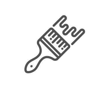 Fırça çizgisi simgesini boya. Duvar fırçası işareti. Yaratıcı resim sembolü. Kalite tasarım elemanı. Doğrusal fırça simgesi. Düzenlenebilir felç. Vektör