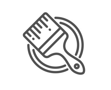 Fırça çizgisi simgesini boya. Duvar fırçası işareti. Yaratıcı resim sembolü. Kalite tasarım elemanı. Doğrusal fırça simgesi. Düzenlenebilir felç. Vektör