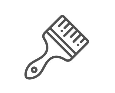 Fırça çizgisi simgesini boya. Duvar fırçası işareti. Yaratıcı resim sembolü. Kalite tasarım elemanı. Doğrusal fırça simgesi. Düzenlenebilir felç. Vektör