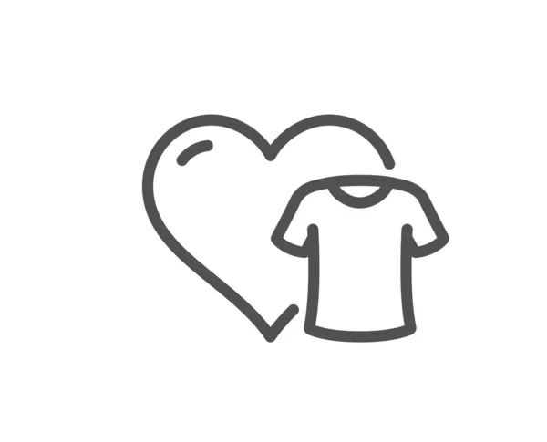 Kleiderspenden Charity Shirt Zeichen Herzsymbol Qualitäts Design Element Linearer Stil — Stockvektor
