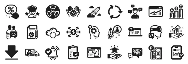 Conjunto Iconos Tecnología Como Reciclaje Programa Lealtad Iconos Gráficos Mensajes — Vector de stock