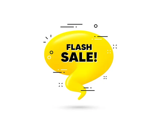 Flash Sale Κείμενο Κίτρινη Τρισδιάστατη Συνομιλία Ειδική Ένδειξη Τιμής Προσφοράς — Διανυσματικό Αρχείο