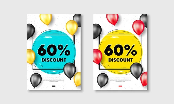 Prozent Rabatt Flyer Mit Realistischem Luftballonumschlag Verkaufsangebot Preisschild Sonderangebotssymbol Rabatt — Stockvektor