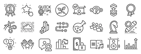 Set Education Icons Quick Tips Project Edit Shoulder Strap Icons — Stock Vector