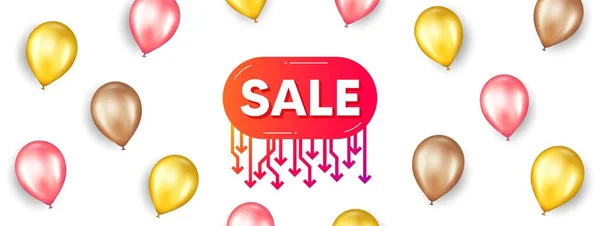 Sticker Vente Bannière Publicitaire Promotionnelle Avec Ballons Forme Bannière Remise — Image vectorielle