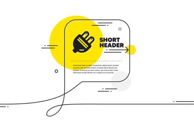 Elektrik prizi simgesi. Devamlı sohbet pankartı. Enerji işareti. Elektrik güç sembolü. Sohbet mesajında elektrik prizi simgesi. Yorum yap ve arka planda konuş. Vektör