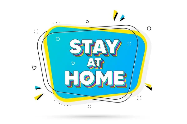 Stay Home Slogan Chat Bubble Layered Text Coronavirus Covid Quote — Stock Vector