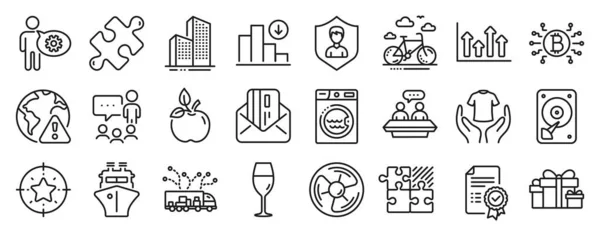 Set Von Business Symbolen Wie Zertifikat Lkw Lieferung Hdd Symbole — Stockvektor