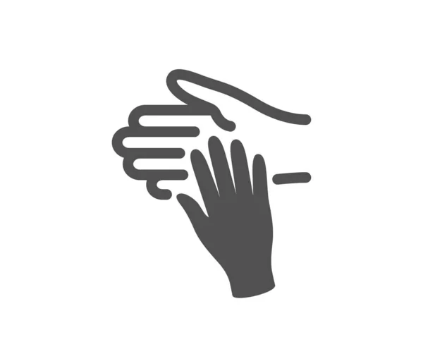 Icona Della Cura Volontaria Aiuto Firmare Mano Simbolo Dell Ospizio — Vettoriale Stock