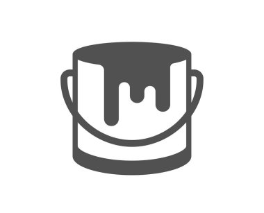 Boya kovası ikonu. Akrilik boya izi. Ressam sembolize edebilir. Klasik düz stil. Kalite tasarım elemanı. Basit bir boya ikonu. Vektör