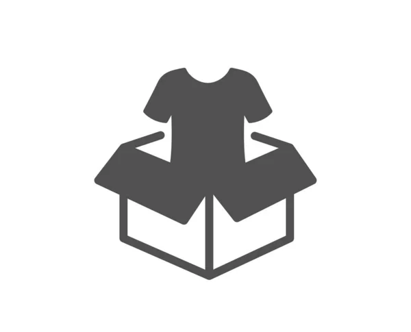 Kleiderspenden Symbol Charity Box Schild Hemdsymbol Klassischer Flacher Stil Qualitäts — Stockvektor