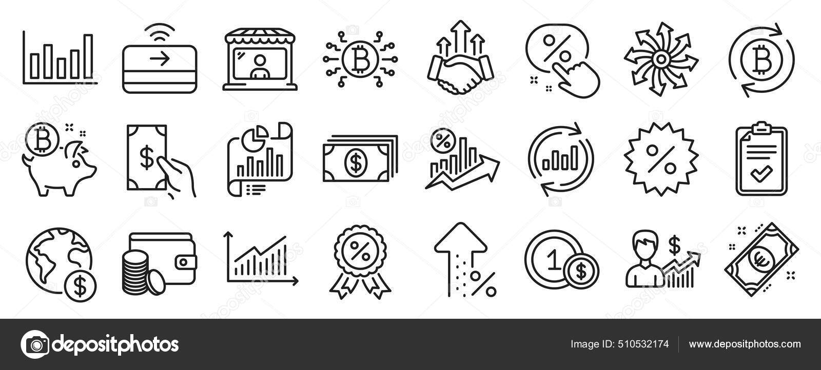 Set Finance Icons Checklist Usd Coins Payment Method Icons Receive