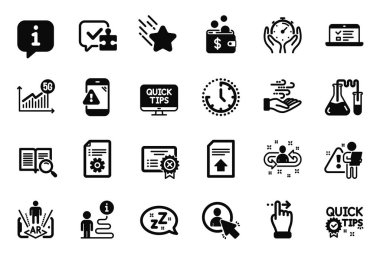 Arama metni, 5G istatistikleri ve işe alma simgeleriyle ilgili Teknoloji ikonlarının vektör kümesi. Dosya yükle, Uyku ve Teknik Belge İşaretleri. Artırılmış gerçeklik, Arama çalışanı ve Kullanıcı. Vektör