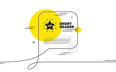 Vip simgesi. Devamlı sohbet pankartı. Çok önemli bir insan burcu. Üye kulüp ayrıcalığı sembolü. Sohbet mesajında Vip star simgesi. Yorum yap ve arka planda konuş. Vektör