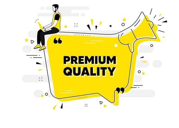 Texto Qualidade Premium Alerte Banner Bate Papo Megafone Com Usuário — Vetor de Stock