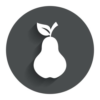 Armut yaprak işareti simgesi. meyve sembolü.