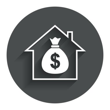 Mortgage işareti simgesi. Gayrimenkul sembolü.